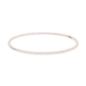 Colier din cuart roz si perle naturale cu argint placat cu aur roz DiAmanti 254-102-G (Argint 925‰ 0,4 g.)